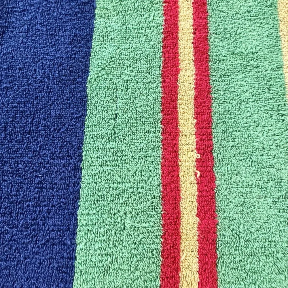 VTG Ralph Lauren Large Towel Polo Striped Blue Green Yellow Red 36